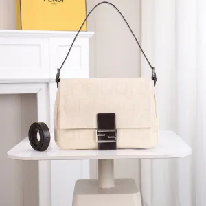 Fendi Top Handle Bag Medium Black Silver Hardware 27cm 04
