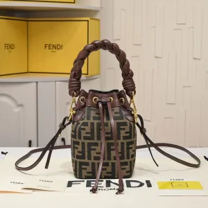 Fendi Top Handle Bag Medium Brown Silver Hardware 27cm 02