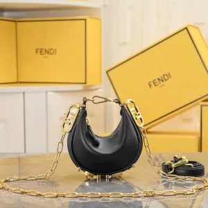Fendi Top Handle Bag Medium Green Gold Hardware 27cm