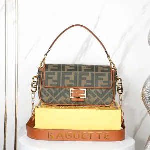 Fendi Top Handle Bag Medium Grey Gold Hardware 27cm 03