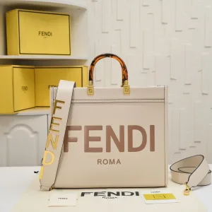 Fendi Top Handle Bag Medium Grey Gold Hardware 27cm 04