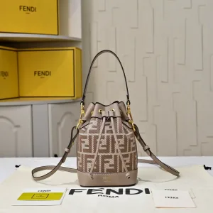 Fendi Top Handle Bag Medium Grey Gold Hardware 27cm 05