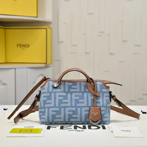 Fendi Top Handle Bag Medium Grey Silver Hardware 27cm 08