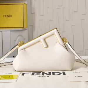 Fendi Top Handle Bag Medium Grey Silver Hardware 27cm 10