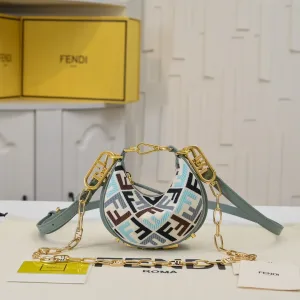 Fendi Top Handle Bag Medium Grey Silver Hardware 27cm 14