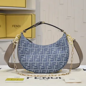 Fendi Top Handle Bag Medium Grey Silver Hardware 27cm 26