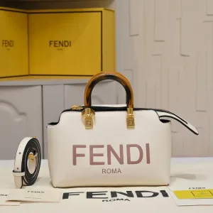 Fendi Top Handle Bag Medium Olive Green Gold Hardware 27cm