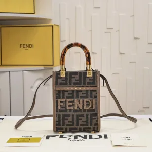 Fendi Top Handle Bag Medium Olive Green Gold Hardware 27cm 02