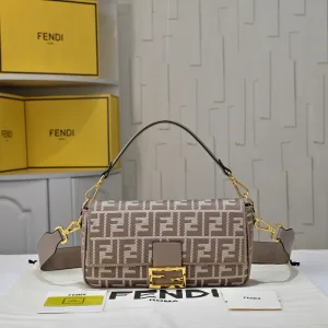 Fendi Top Handle Bag Medium Olive Green Gold Hardware 27cm 10