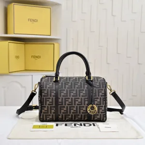 Fendi Top Handle Bag Medium Olive Green Gold Hardware 27cm 14