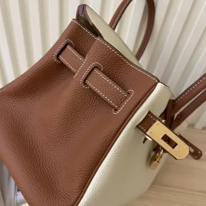 Hermes Birkin Small White Brown 25cm