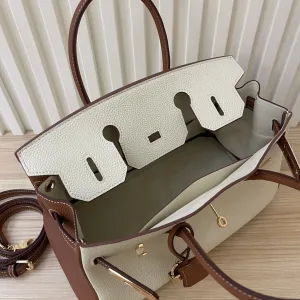 Hermes Birkin Small White Brown 25cm
