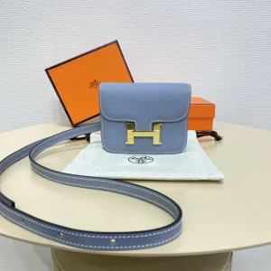 Hermes Constance Mini Small Blue Grey 18cm