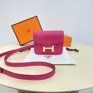 Hermes Constance Mini Small Rose Tyrien 18cm