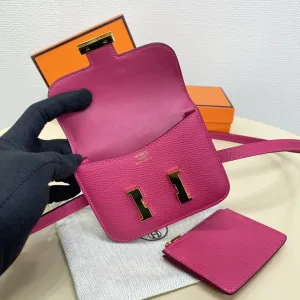 Hermes Constance Mini Small Rose Tyrien 18cm