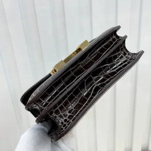 Hermes Constance Small Brown Crocodile 18cm