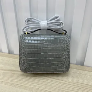 Hermes Constance Small Grey Crocodile 18cm