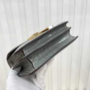 Hermes Constance Small Grey Crocodile 18cm