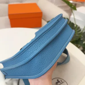 Hermes Evelyne Small Blue 16cm
