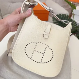 Hermes Evelyne Small Craie White 16cm