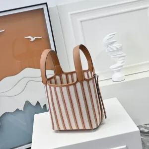 Hermes Garden Party Medium Brown Stripe 30cm