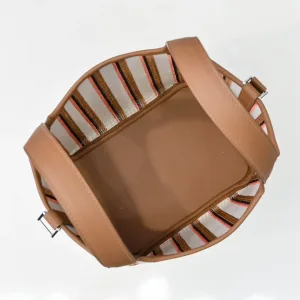 Hermes Garden Party Medium Brown Stripe 30cm