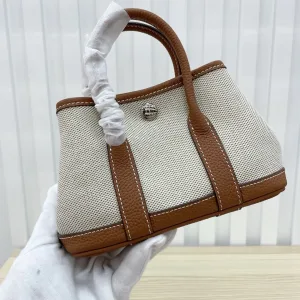 Hermes Garden Party Medium White Brown 30cm