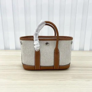 Hermes Garden Party Medium White Brown 30cm