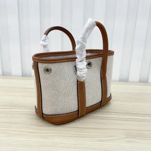 Hermes Garden Party Medium White Brown 30cm