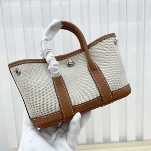 Hermes Garden Party Medium White Brown 30cm