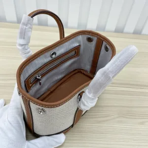 Hermes Garden Party Medium White Brown 30cm