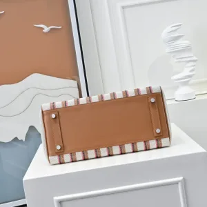 Hermes Garden Party Medium White Stripe 30cm