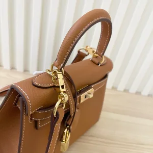 Hermes Kelly Medium Gold Brown 25cm