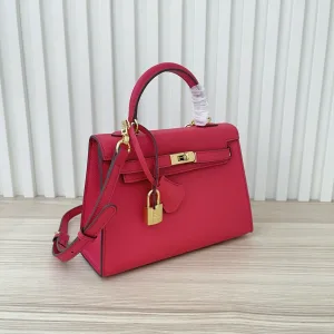 Hermes Kelly Medium Rose Tyrien 25cm