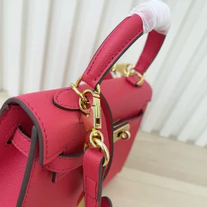 Hermes Kelly Medium Rose Tyrien 25cm