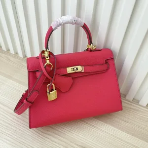 Hermes Kelly Medium Rose Tyrien 25cm