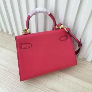 Hermes Kelly Medium Rose Tyrien 25cm