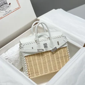 Hermes Kelly Picnic Small White 20cm