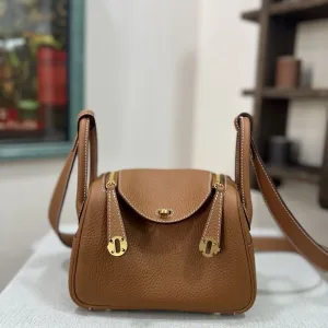 Hermes Lindy Small Gold Brown 26cm