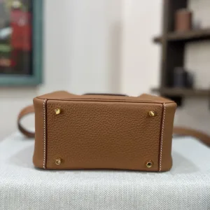 Hermes Lindy Small Gold Brown 26cm