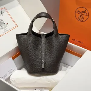 Hermes Picotin Lock Small Dark Brown 18cm