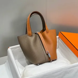 Hermes Picotin Lock Small Etoupe Orange 18cm