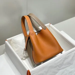 Hermes Picotin Lock Small Etoupe Orange 18cm