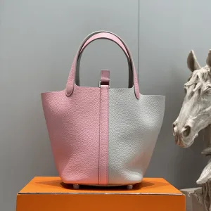Hermes Picotin Lock Small Grey Pink 18cm