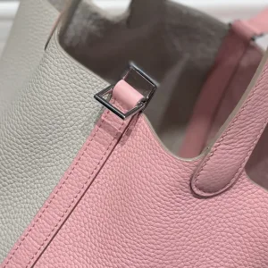 Hermes Picotin Lock Small Grey Pink 18cm