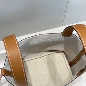 Hermes Picotin Lock Small White Brown 18cm