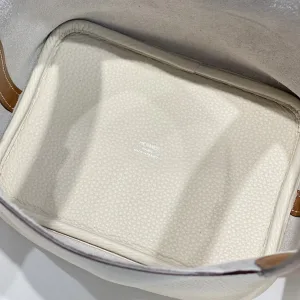 Hermes Picotin Lock Small White Brown 18cm