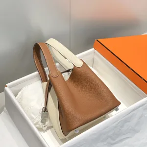 Hermes Picotin Lock Small White Gold 18cm