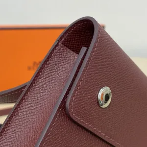 Hermes Roulis Slim Small Burgundy 18cm