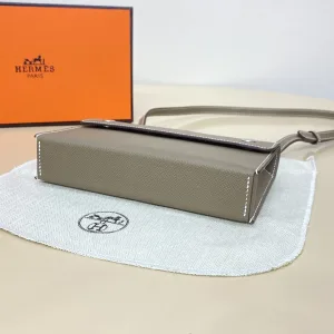 Hermes Roulis Slim Small Etoupe 18cm